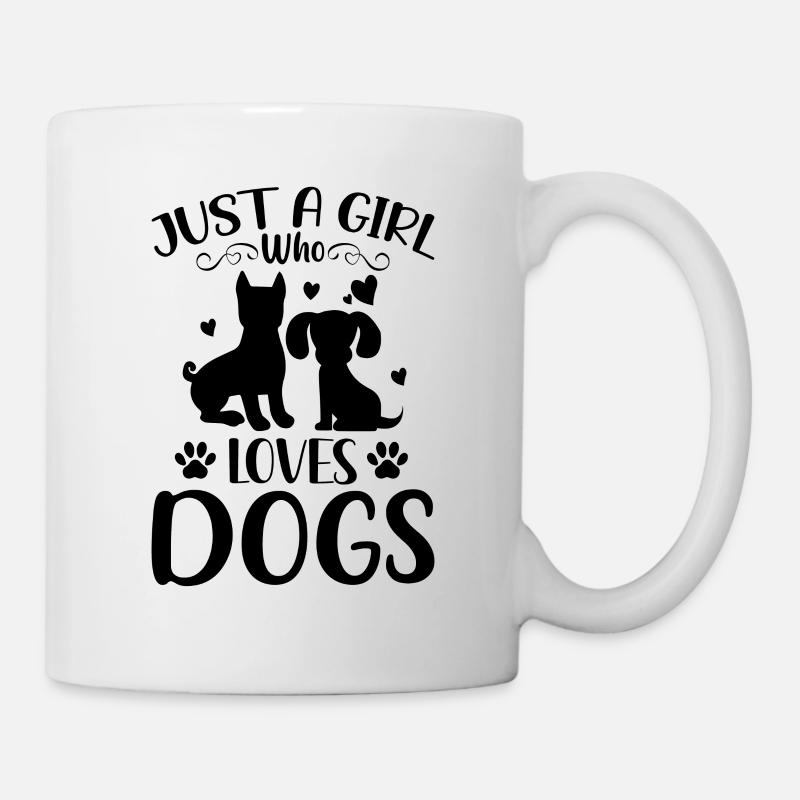 NUR EIN MÄDCHEN, DAS HUNDE LIEBT - Tasse - Weiß