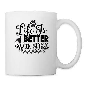 La vie est meilleure avec les chiens - Mug blanc - blanc - Droite