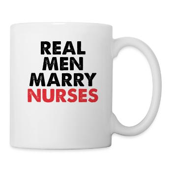 De vrais hommes épousent des infirmières infirmières Mari - Mug blanc - blanc - Droite