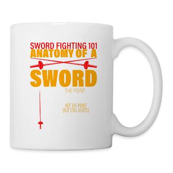 Combat à l’épée 101 Anatomie d’une épée 3 - Mug blanc - blanc - Droite