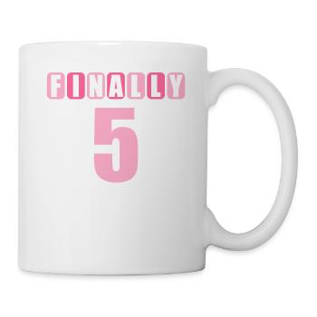 Finally 5 mom says have only 2 mistakes 5th birthday - Mug - white - Right