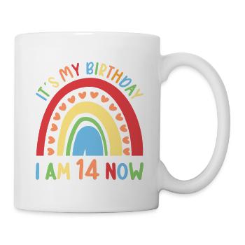 14 years old Rainbow Rainbow 14th birthday - Mug - white - Right