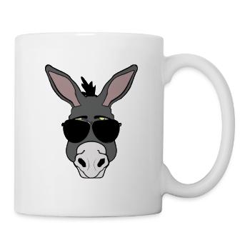Cool donkey with sunglasses - Mug - white - Right