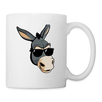 Cool donkey with sunglasses - Mug - white - Right