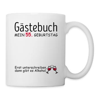 Gästebuch 55. Geburtstag Glückwunsch Zu 55 Jahren - Tasse - Weiß - Rechts