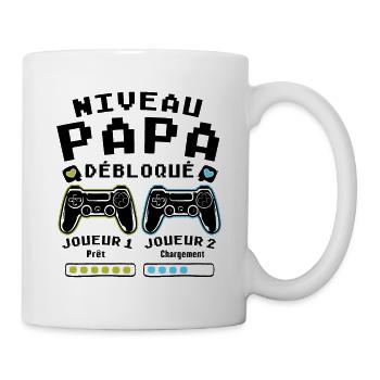 Niveau Papa Débloqué Cadeau Drôle Nouveau Papa - Mug blanc - blanc - Droite