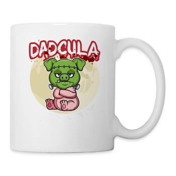 Dadcula Dracula Vampire Dad Funny Halloween Party - Tasse - Weiß - Rechts