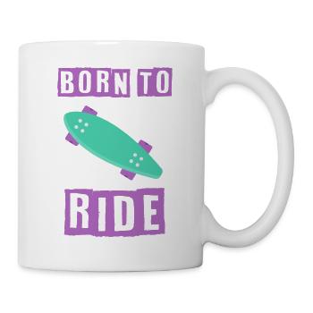 born to ride skateboard skate rider - Mug - white - Right
