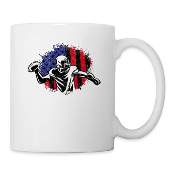 American Football Flag Patriotic Sports Football - Mug - white - Right