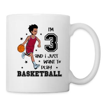 Boy plays basketball - I'm 3 - Mug - white - Right