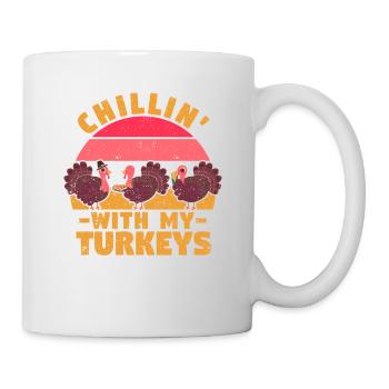 Fun Thanksgiving Party Turkey Day Chillin' - Mug - white - Right