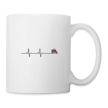 Cadeau de battement de cœur postier livreur postir - Mug blanc - blanc - Droite
