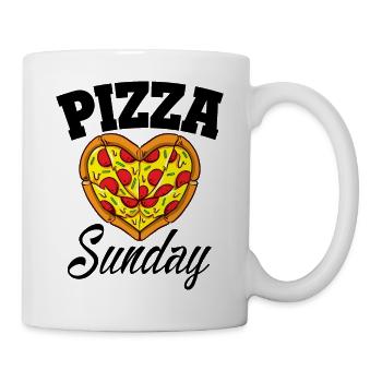 Sonntag Pizza Night Funny Pizza Lover Fast Food - Tasse - Weiß - Rechts