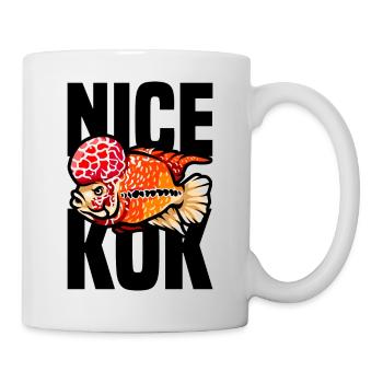 Lustiger Blumenhornbuntbarsch Tropischer Fischhalter - Tasse - Weiß - Rechts