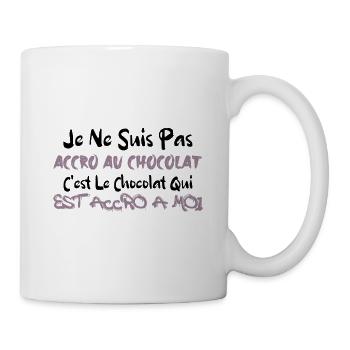 JE NE SUIS PAS ACCRO AU CHOCOLAT - Mug blanc - blanc - Droite
