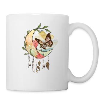 Schmetterling Blume blumig Sprüche Spruch Blumen - Tasse - Weiß - Rechts