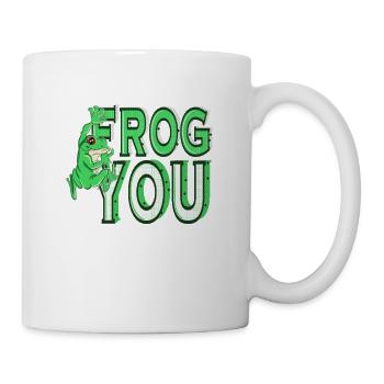 Frosch Dich grüner Frosch zeigt Finger für Frosch - Tasse - Weiß - Rechts