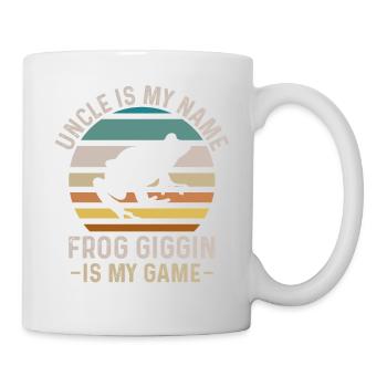 Onkel ist mein Name Frosch Jagd ist mein Hobby - Tasse - Weiß - Rechts