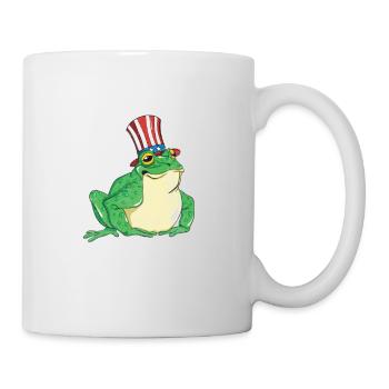 Verrückte Ochsenfrosch Lady fängt und isst Frösche - Tasse - Weiß - Rechts