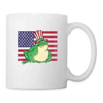 Verrückte Amerika Ochsenfrosch Lady fängt und isst - Tasse - Weiß - Rechts