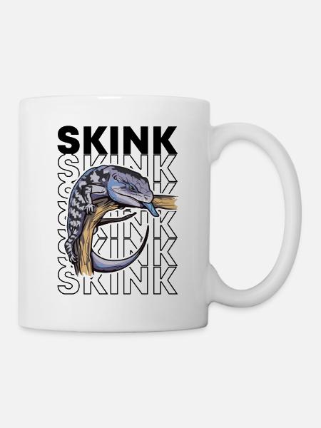 Blue Tongue Skink Besitzer Retro 80's Style - Tasse - Weiß