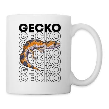 Leopardgecko Reptilienpfleger Gecko im Stil der 80er Jahre - Tasse - Weiß - Rechts