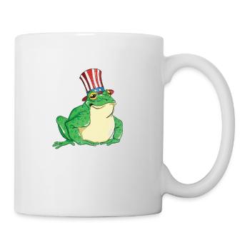 Amerikanischer Ochsenfrosch Fänger fängt und isst - Tasse - Weiß - Rechts