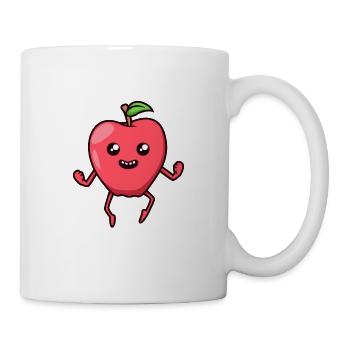 Kawaii Comic Apfel - Tasse - Weiß - Rechts