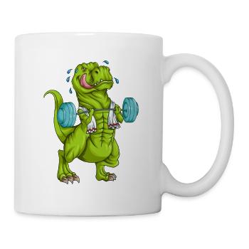 Sport Training Weight Lifter Workout Exercise T-Rex - Mug - white - Right