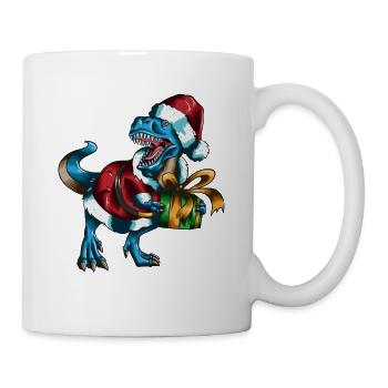 Santa Claus T-Rex Gift Package Christmas - Mug - white - Right