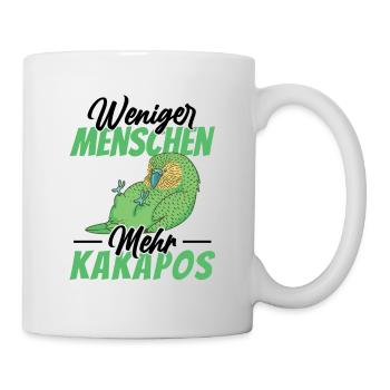 Weniger Menschen mehr Kakapos Kakapo - Tasse - Weiß - Rechts