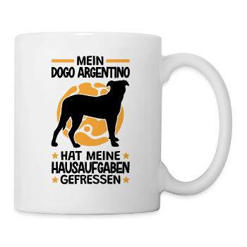 Dogo Argentino hat meine Hausaufgaben gefressen - Tasse - Weiß - Rechts