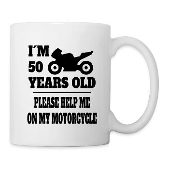 Motocross 50 ans Moto 50e anniversaire Grand-père - Mug blanc - blanc - Droite