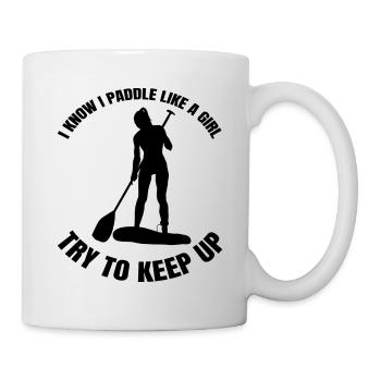Stand Up Paddle Fun Surfing Girl Dicton - Mug blanc - blanc - Droite