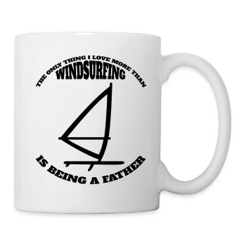 Windsurfer Vater Kitesurfer Windsurfing Dad Surfen - Tasse - Weiß - Rechts