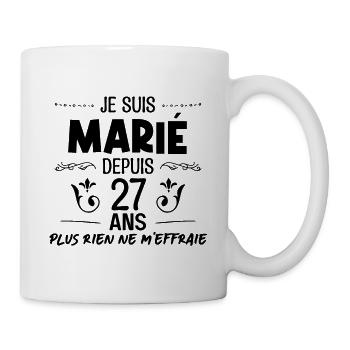 27 ans marié Mariage Mariage Dire Cadeau - Mug blanc - blanc - Droite