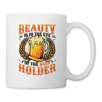 Lustiger Biertrinker - Tasse - Weiß - Rechts