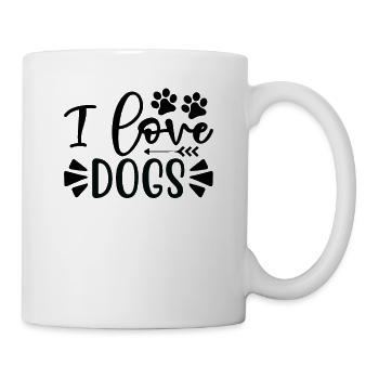 Ich liebe Hunde - Tasse - Weiß - Rechts