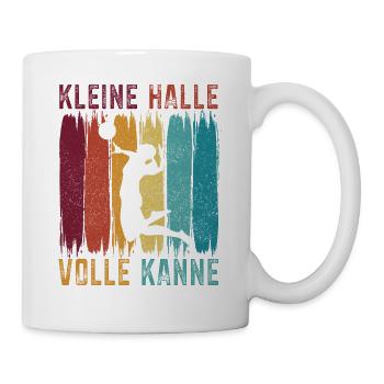 Volleyball Kleine Halle Volle Kanne Geschenk - Tasse - Weiß - Rechts