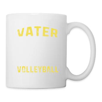 Unterschätze niemals einen Vater beim Volleyball - Tasse - Weiß - Rechts