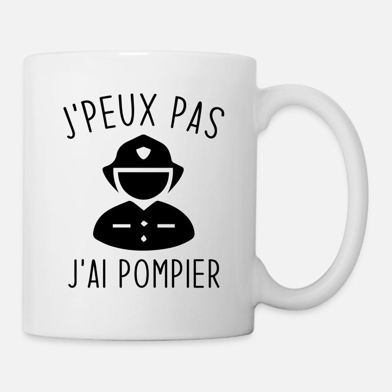 Je peux Pas J'ai Pompier - Mug blanc - blanc