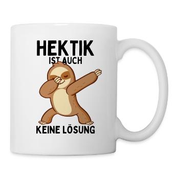 Dabbendes Faultier Spruch für Faulenzer - Tasse - Weiß - Rechts