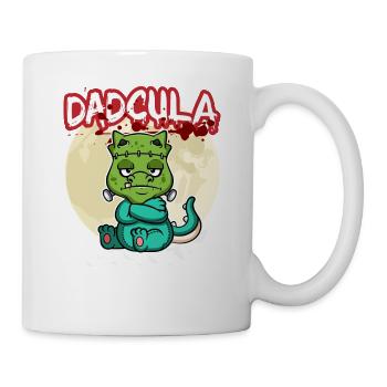 Dadcula Dracula Vampire Dad Funny Halloween Party - Tasse - Weiß - Rechts
