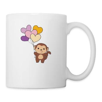 Trixic Flagge Ballon Herzen Pride LGBTQ Affe - Tasse - Weiß - Rechts