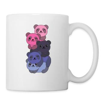 Omnisexuell Flag Pride LGBTQ süßer Panda Haufen - Tasse - Weiß - Rechts