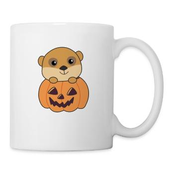 Meerkats in Pumpkin Cute Animals Happy Halloween - Mug - white - Right