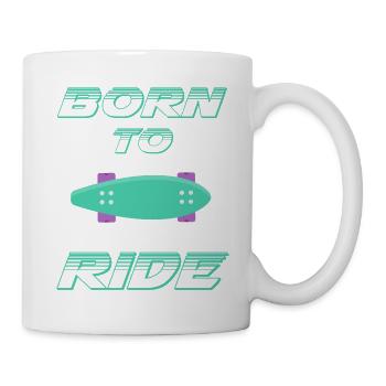 born to ride skateboard skate rider - Mug - white - Right