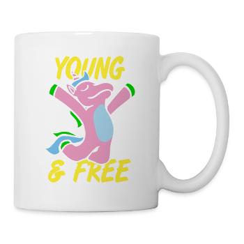 Jeunes et gratuits Retro Cool Cute Unicorn Designs - Mug blanc - blanc - Droite