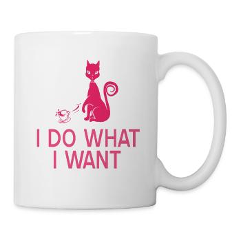 Funny Cat I Do What I Want Awesome T-Shirt - Tasse - Weiß - Rechts