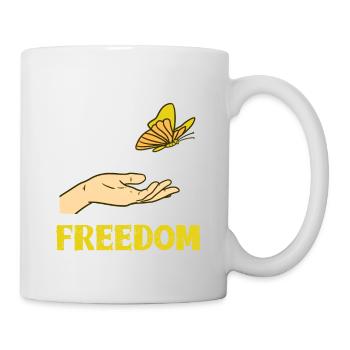 FREEDOM Vintage Awesome Butterfly Designs Present - Tasse - Weiß - Rechts